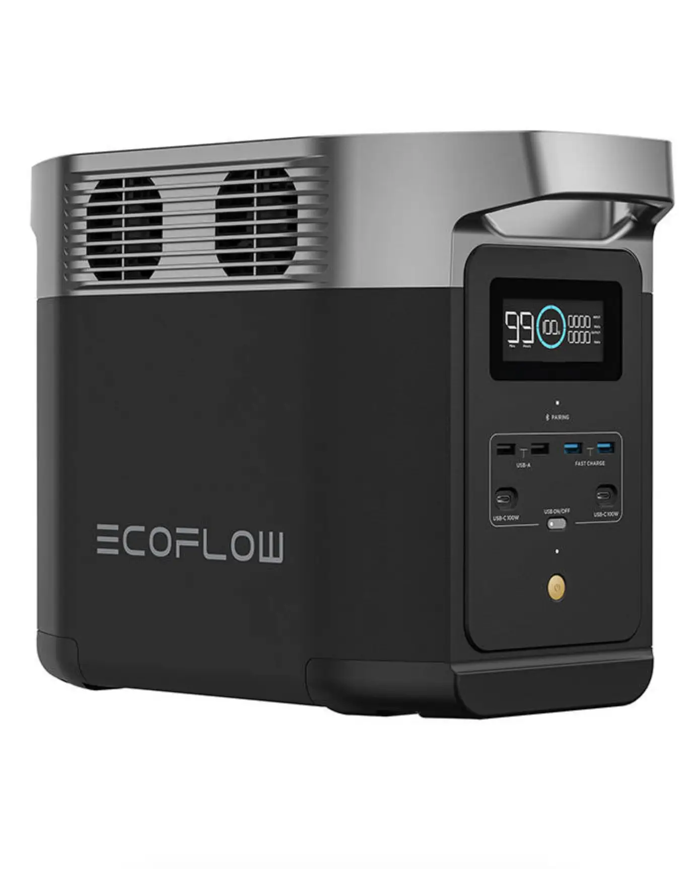 Przenośna stacja zasilania EcoFlow DELTA 2 - widok z lewej strony