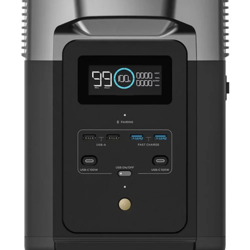 Przenośna stacja zasilania EcoFlow DELTA 2 - widok z przodu