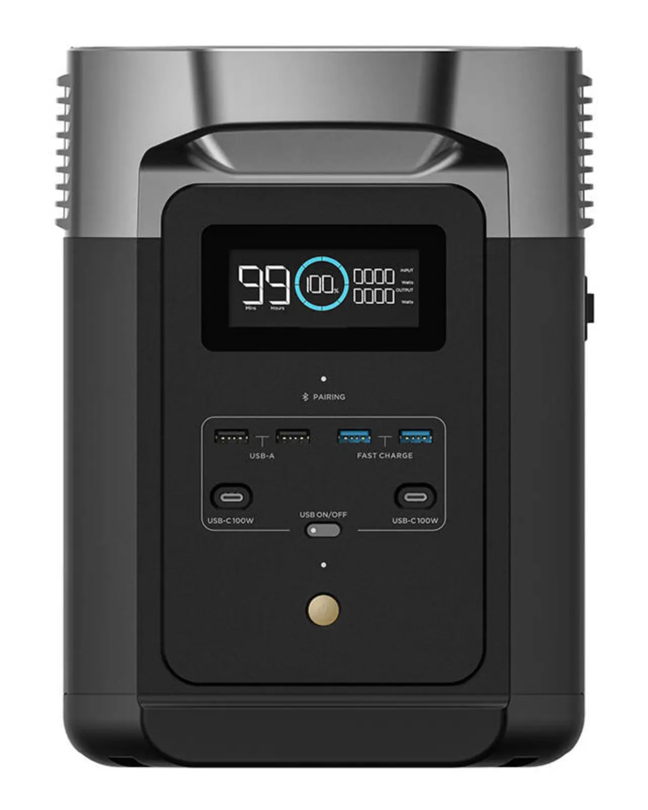 Przenośna stacja zasilania EcoFlow DELTA 2 - widok z przodu