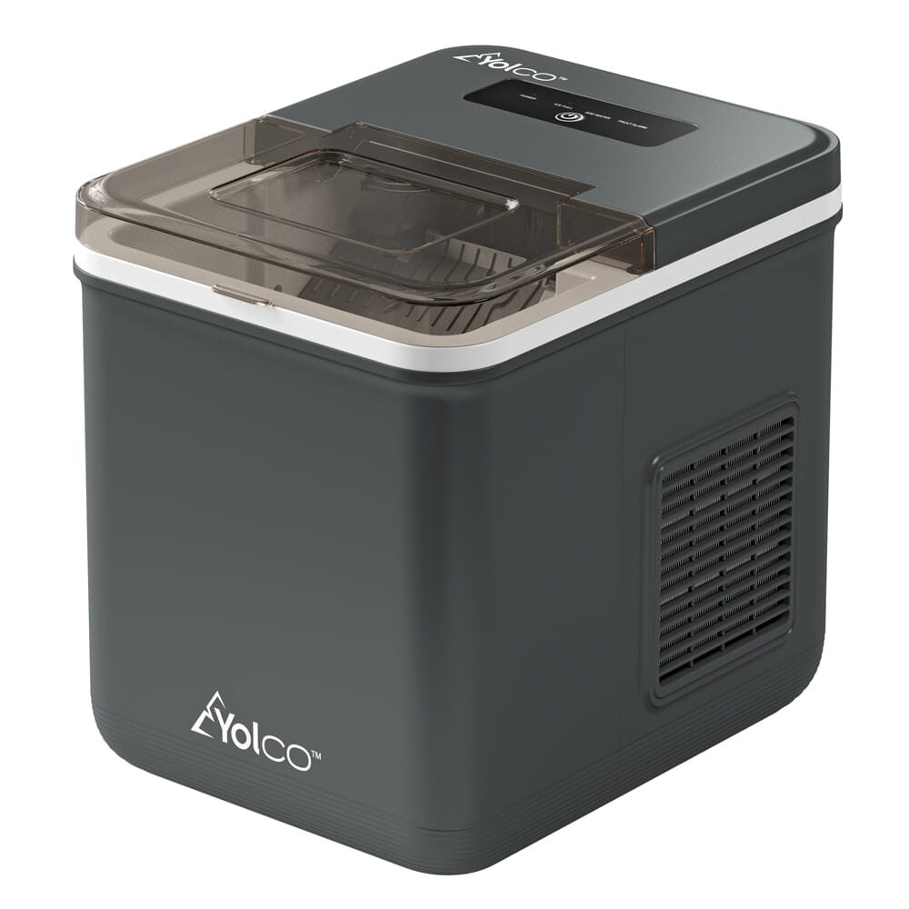 Kostkarka do lodu Yolco ICM1 12/24 V i 230 V — 10 kg lodu na dobę, do kampera