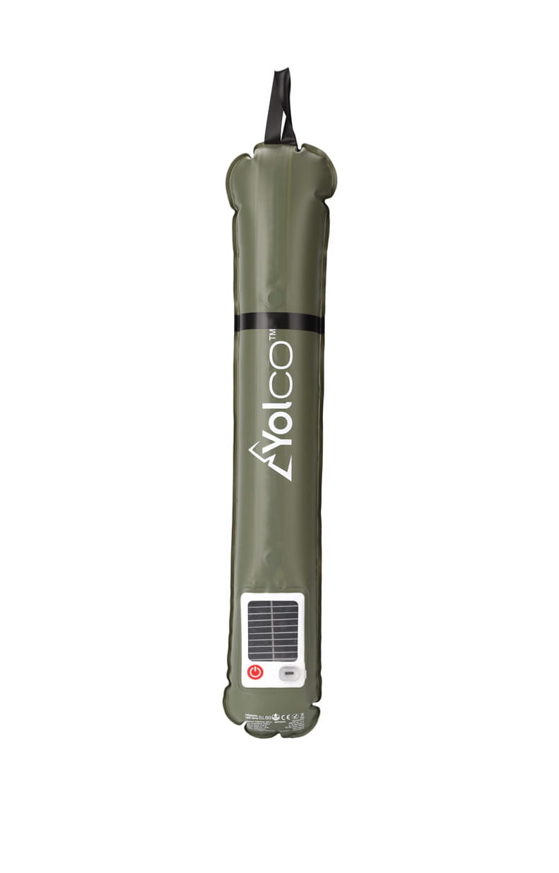 Lampa kempingowa solarna Yolco SL60 — nadmuchiwana LED, IP66, USB-C